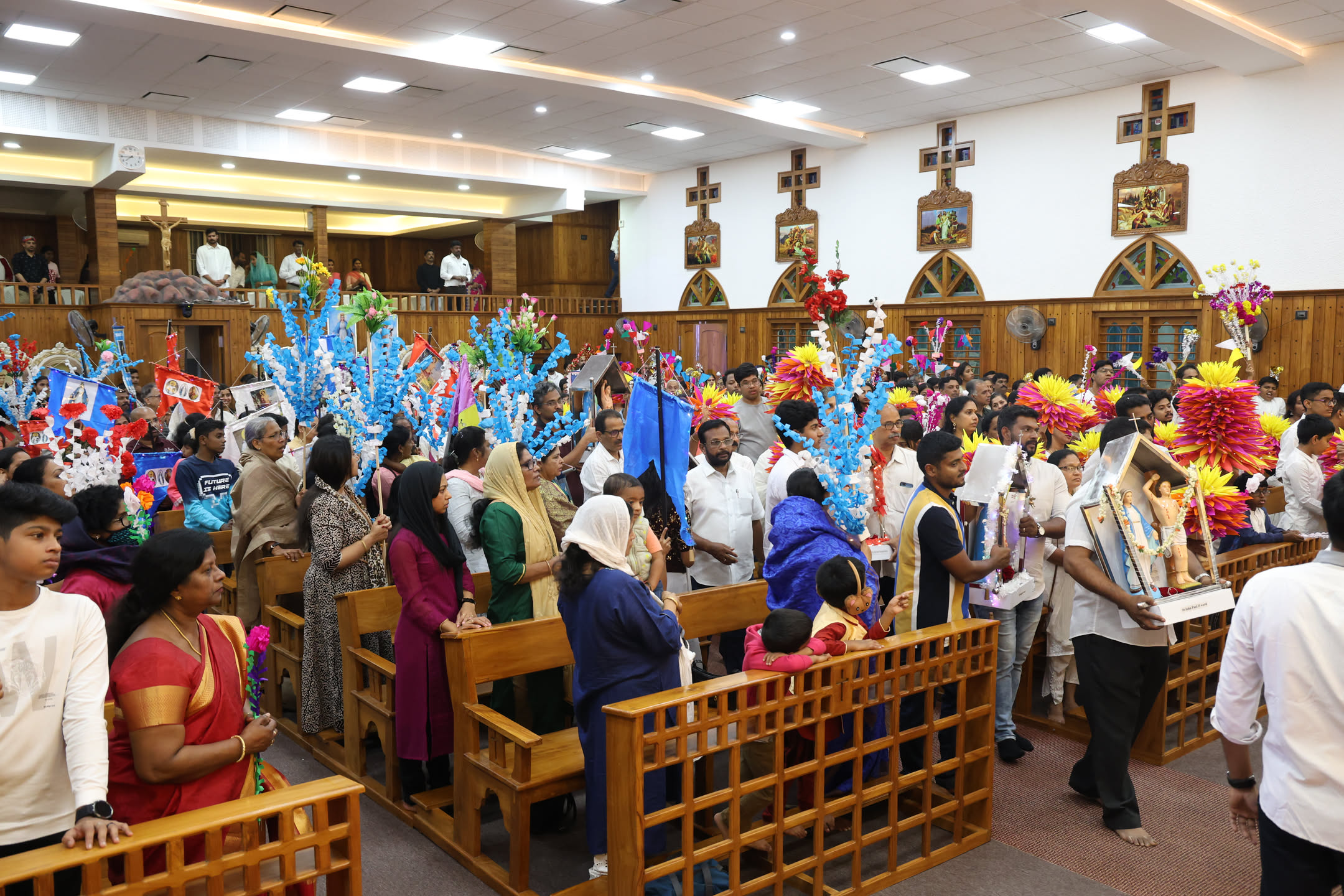 Parishioners taking part in the annual feast celebration