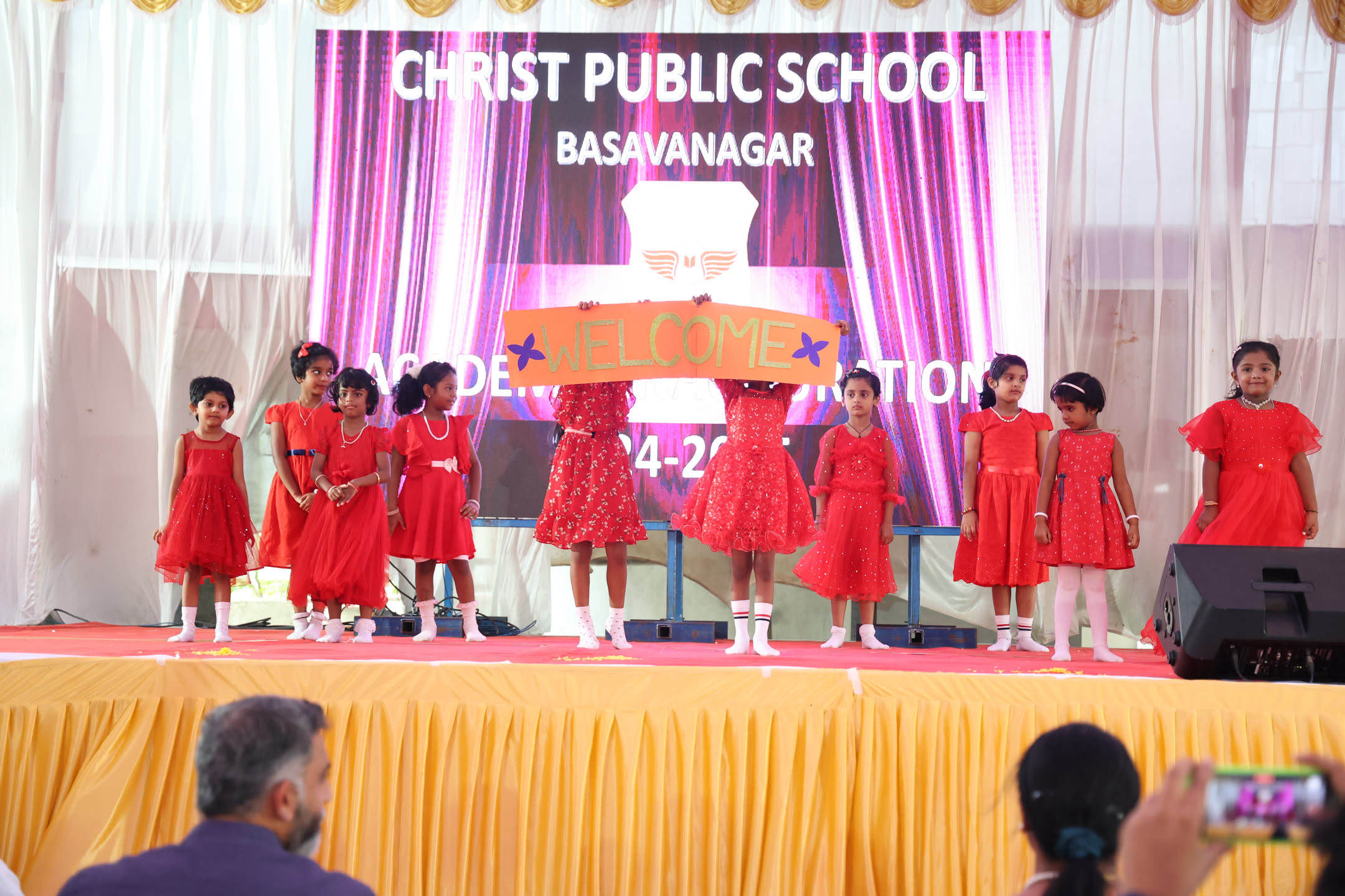 Students performing during the school inauguration