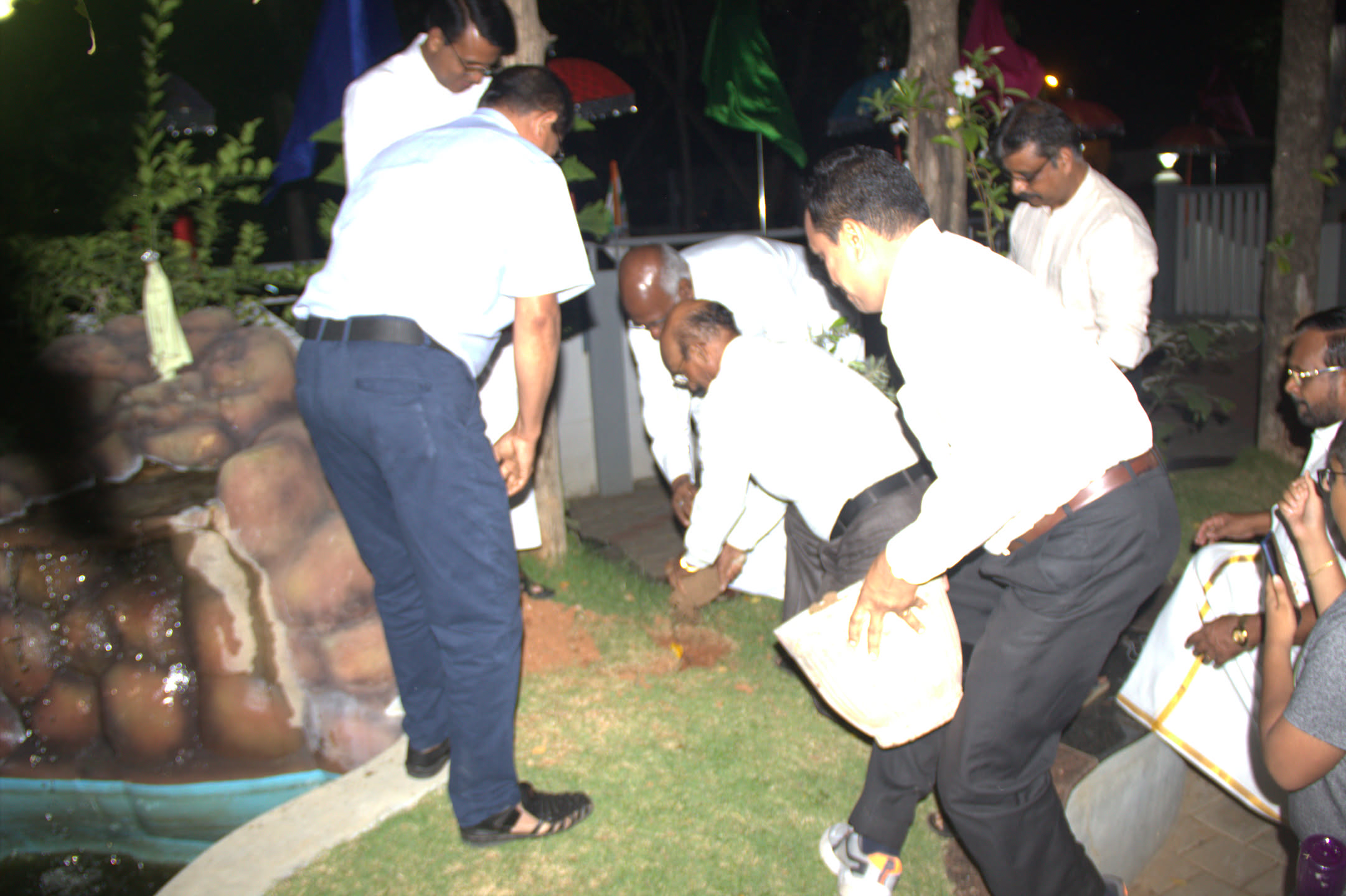 The ceremonial laying of the school foundation stone