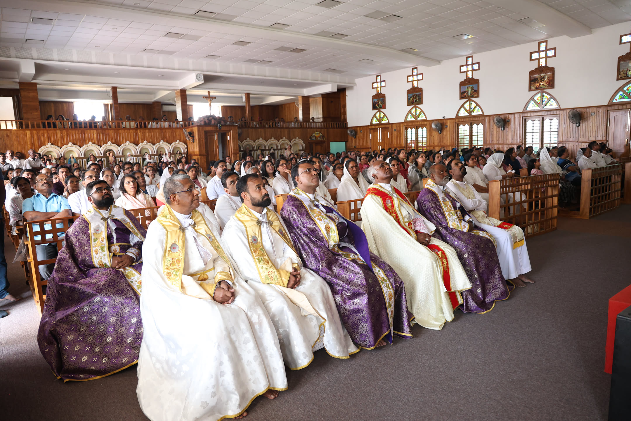 Bishop and clergy gathered with the congregation
